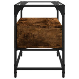 Berkfield Industrial Tv Cabinet With Glass Top Smoked Oak 60X35X51 Cm Engineered Wood - thumbnail 5