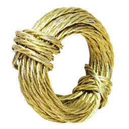 SISI UK Brass Picture Wire No.3, 3 Metresx1.8mm Thick Break Weight 18Kg (40Lb) For Hanging Pictures Photo Frame Hanger Mirror Frame - thumbnail 1