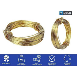 SISI UK Brass Picture Wire No.3, 3 Metresx1.8mm Thick Break Weight 18Kg (40Lb) For Hanging Pictures Photo Frame Hanger Mirror Frame - thumbnail 4