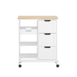 Sobuy Fkw79-W, Kitchen Storage Trolley Cart Storage Trolley Serving Trolley,w67Xd37Xh85 - thumbnail 1