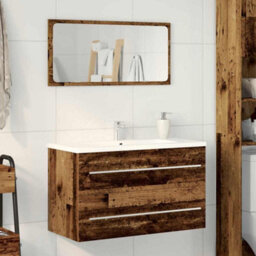 Berkfield Bathroom Sink Cabinet Old Wood 80X38.5X48 Cm Engineered Wood - thumbnail 1