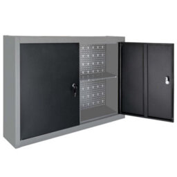 Walplus Wall Mounted Tool Cabinet Industrial Style Metal Grey And Black - thumbnail 4