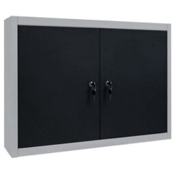 Walplus Wall Mounted Tool Cabinet Industrial Style Metal Grey And Black - thumbnail 2