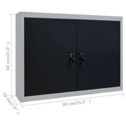 Walplus Wall Mounted Tool Cabinet Industrial Style Metal Grey And Black - thumbnail 8