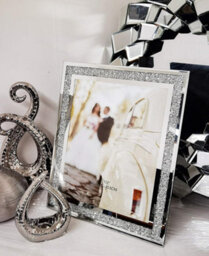 DEENZ Crushed Crystal Photo Frame Jewel Mirror Silver Diamante Picture Frame M - thumbnail 3