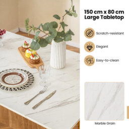 Costway 4 Piece Dining Table Set Rectangular Kitchen Table With Bench & 2 Stools - thumbnail 7