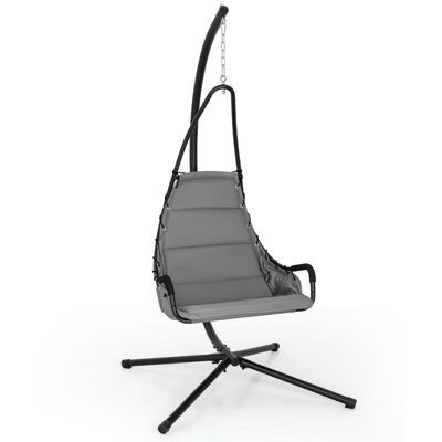 Costway Hanging Swing Chair W/ Heavy-Duty Metal Stand Hammock W/ Extra Large Padded Seat - image 1