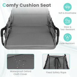 Costway Hanging Swing Chair W/ Heavy-Duty Metal Stand Hammock W/ Extra Large Padded Seat - thumbnail 6