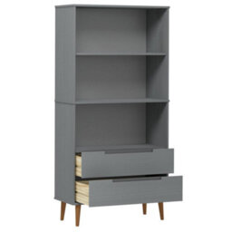 Walplus Bookcase Molde Grey 85X35X170,5 Cm Solid Wood Pine - thumbnail 5
