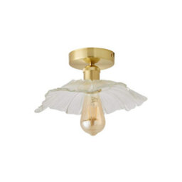 Valuelights Cassia Gold Flush Ceiling Light With Clear Glass Flower Shade - thumbnail 6