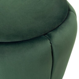 Beliani Green Velvet Pouffe With Gold Base - 43 X 37 Cm Round Footstool For Living Rooms And Bedrooms - thumbnail 5