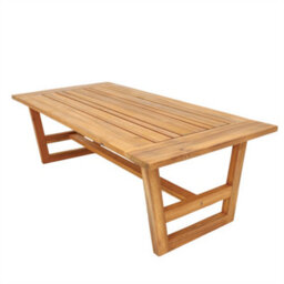 Abrihome Solid Wood Coffee Table - Outdoor Garden Table - Teak Finish - W120 X D60 X H40 Cm