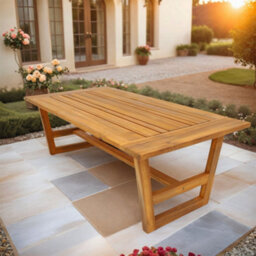 Abrihome Solid Wood Coffee Table - Outdoor Garden Table - Teak Finish - W120 X D60 X H40 Cm - thumbnail 2