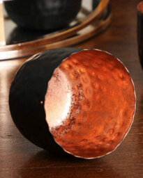 Dibor Traditional Small Copper & Black Tealight Holder Christmas Candle Holder - thumbnail 4