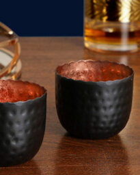 Dibor Traditional Small Copper & Black Tealight Holder Christmas Candle Holder - thumbnail 3