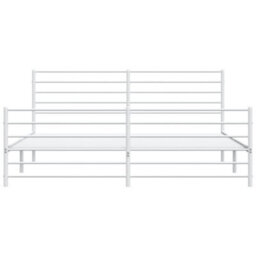 Berkfield Metal Bed Frame With Headboard And Footboard White 200X200 Cm - thumbnail 6