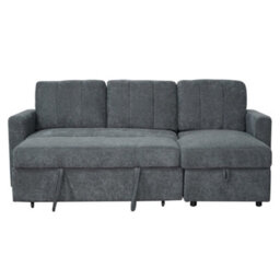 Aspire Nexis Corner Sofa Bed With Storage, Chaise On The Right, Charcoal - thumbnail 4