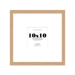 "10X10"" Oak Picture Frame - 10X10"" Square Frame With 7X7"" Mount For 10X10""/7X7"" Pictures Moderrn Style Thin Edge, 1 Pack" - thumbnail 1