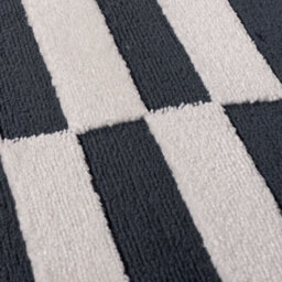 The Rugs Loft Navy And Ivory Striped Living Room Area Rug And Runners Soft Pile - thumbnail 5