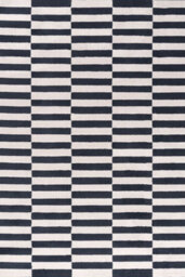 The Rugs Loft Navy And Ivory Striped Living Room Area Rug And Runners Soft Pile - thumbnail 2