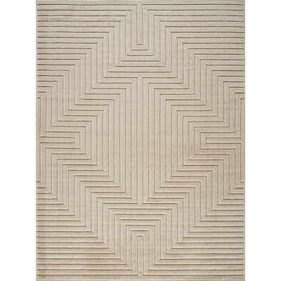 Livabliss Le Mans-Modern Beige 3D High & Low Pile Textured In- & Outdoor Rug 160 X 220 Cm Easy Care, Non Shedding - image 1