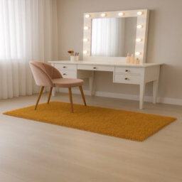 Uetian Gold Shaggy Rug 120X170 Cm Plush 5Cm Dense Pile Carpet For Bedroom Living Area - thumbnail 5
