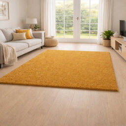 Uetian Gold Shaggy Rug 120X170 Cm Plush 5Cm Dense Pile Carpet For Bedroom Living Area - thumbnail 1