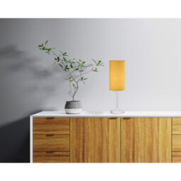Happy Homewares Contemporary And Stylish Mustard Ochre Linen Fabric Tall Cylindrical Lampshade - thumbnail 7
