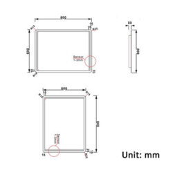 AVER-GROWTH Illuminated Bathroom Mirror With Led Lights Dimmable Demister Pad Motion Sensor Switch Vertical/horizontal Wall Mounted 800X600mm - thumbnail 7