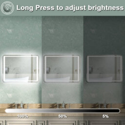 AVER-GROWTH Illuminated Bathroom Mirror With Led Lights Dimmable Demister Pad Motion Sensor Switch Vertical/horizontal Wall Mounted 800X600mm - thumbnail 2