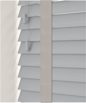 80Cm Dove Grey Faux Wood Venetian With Tapes 120Cm Drop