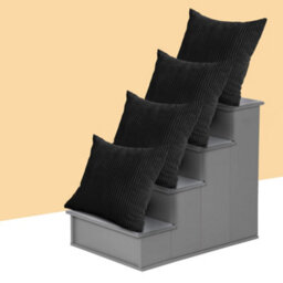 Ameha Luxury Stripe Velvet Crushed Cushion Covers Pack Of 4 Black Cushions 2 Pair Sofa Couch Cushion Protector - thumbnail 2