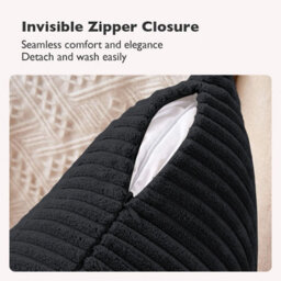 Ameha Luxury Stripe Velvet Crushed Cushion Covers Pack Of 4 Black Cushions 2 Pair Sofa Couch Cushion Protector - thumbnail 4