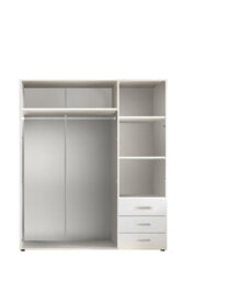 Arte Modern Harry 3-Door Wardrobe In White W150Cm X H176Cm X D51Cm - Sleek Storage With Versatile Organisation - thumbnail 3