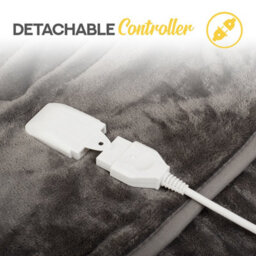 Monhouse Heated Throw - Electric Blanket - Digital Controller - 9Hr Timer, 9 Heat Settings - Single 130X160Cm - Grey - thumbnail 5