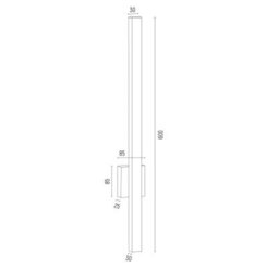 Luminosa Lighting Luminosa Asse 60Cm Integrated Led Wall Lamp Brushed Brass 3000K - thumbnail 2