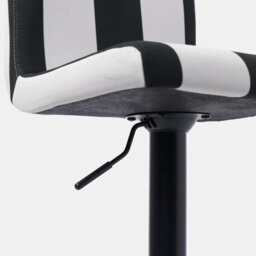 OHS Adjustable Bar Stools X 2 Velvet Swivel Seat Kitchen Chair, Black White - thumbnail 6