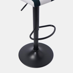 OHS Adjustable Bar Stools X 2 Velvet Swivel Seat Kitchen Chair, Black White - thumbnail 5