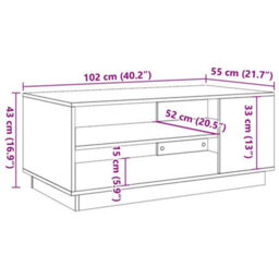 Berkfield Coffee Table Old Wood 102X55X43 Cm Engineered Wood - thumbnail 9