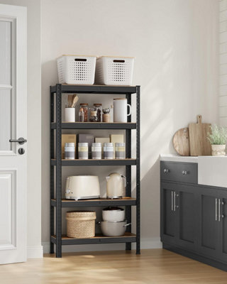 Songmics 5 Tier Shelving Unit, Industrial, Adjustable Storage Shelves, For Living Room, Kitchen, Garage, Rustic Brown And Black - image 1
