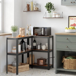 Songmics 5 Tier Shelving Unit, Industrial, Adjustable Storage Shelves, For Living Room, Kitchen, Garage, Rustic Brown And Black - thumbnail 4