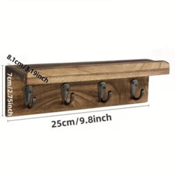 Key Holder Entryway Shelf,nwall Mounted Key Hooks Organizer Storage Rack Decor - thumbnail 2
