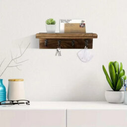 Key Holder Entryway Shelf,nwall Mounted Key Hooks Organizer Storage Rack Decor - thumbnail 4