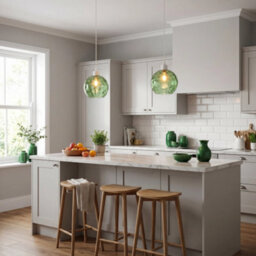 Happy Homewares Modern Emerald Green Dimpled Round Glass Pendant Ceiling Light Shade - thumbnail 6