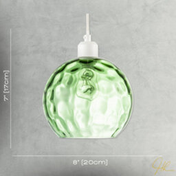 Happy Homewares Modern Emerald Green Dimpled Round Glass Pendant Ceiling Light Shade - thumbnail 7