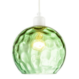 Happy Homewares Modern Emerald Green Dimpled Round Glass Pendant Ceiling Light Shade - thumbnail 2