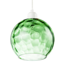 Happy Homewares Modern Emerald Green Dimpled Round Glass Pendant Ceiling Light Shade - thumbnail 4
