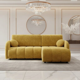 Universal Corner Sofa Zara L 2R+Lc With Sleeping Function And Storage Mustard - thumbnail 2