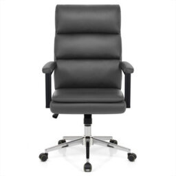 Atlantic Toulon Office Chair Grey Faux Leather Chrome Legs