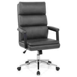 Atlantic Toulon Office Chair Grey Faux Leather Chrome Legs - thumbnail 3